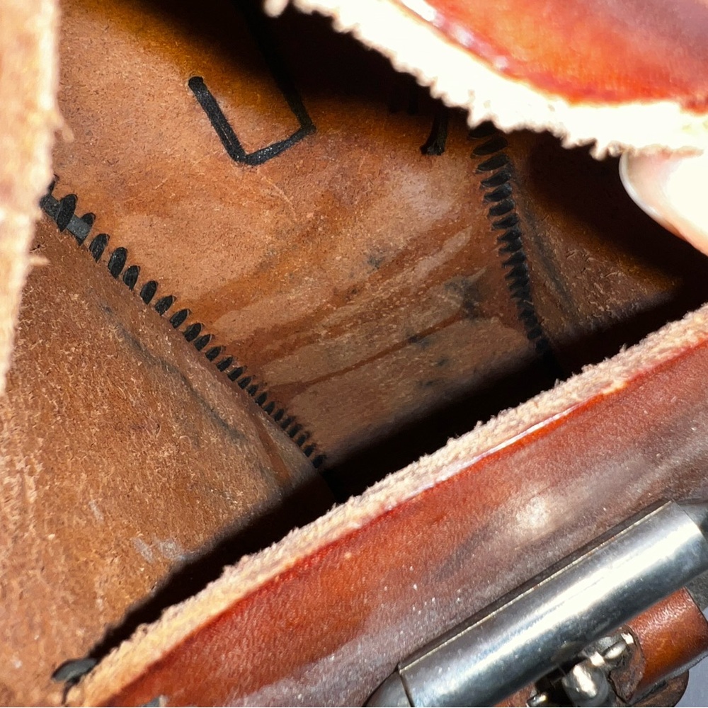 Vintage Belt Bag Handmade Brown Genuine Leather Buckle Bag Satchel Bag - Picture 12 of 15